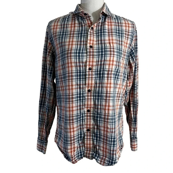 Banana Republic Factory Other - Banana Republic Mens Lightweight Flannel Button Up Shirt Small Red White Blue